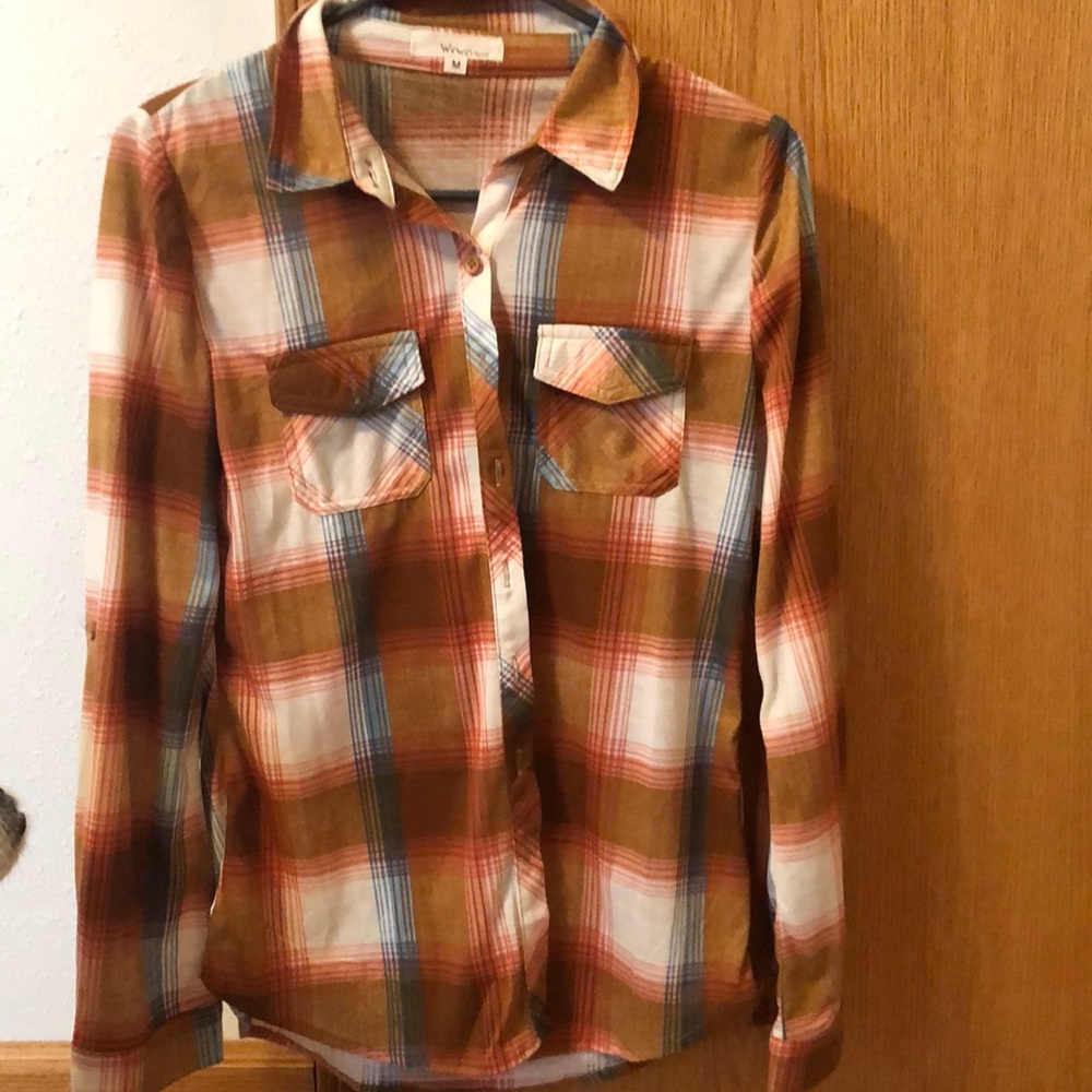 Plaid button up long sleeve shirt